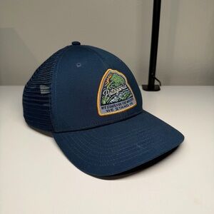 Patagonia Take a Stand Snapback Trucker Mesh Hat Bayou Badge Blue 38356